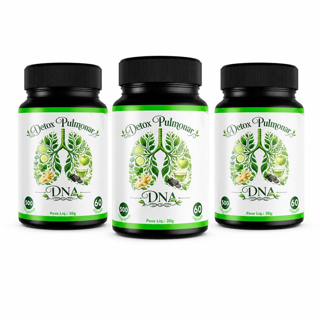 Kit 3 Detox Pulmonar DNA | 180 Cápsulas | Suplemento com Vitamina C, Zinco, Quercetina e Resveratrol