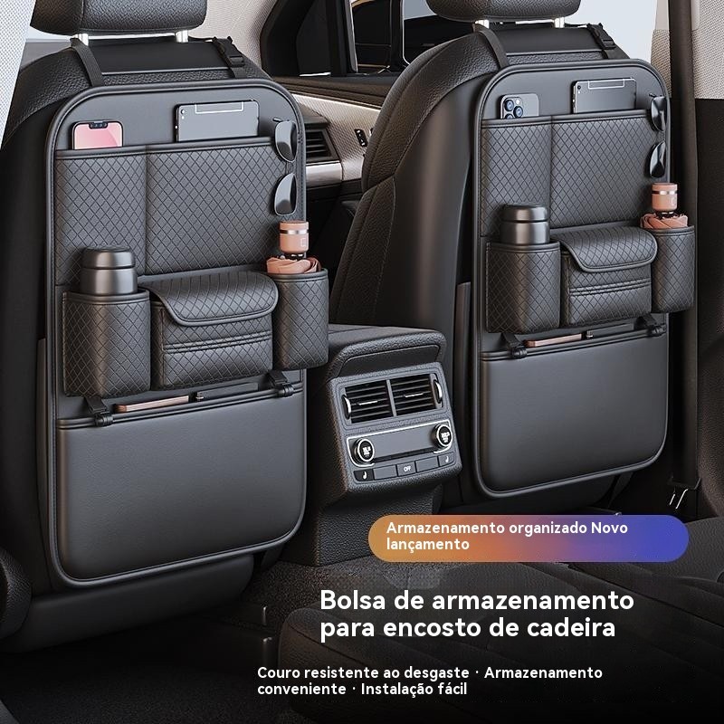 Bolsa de armazenamento para carro, bolsa suspensa para armazenamento no encosto do banco do carro, caixa de lenços para