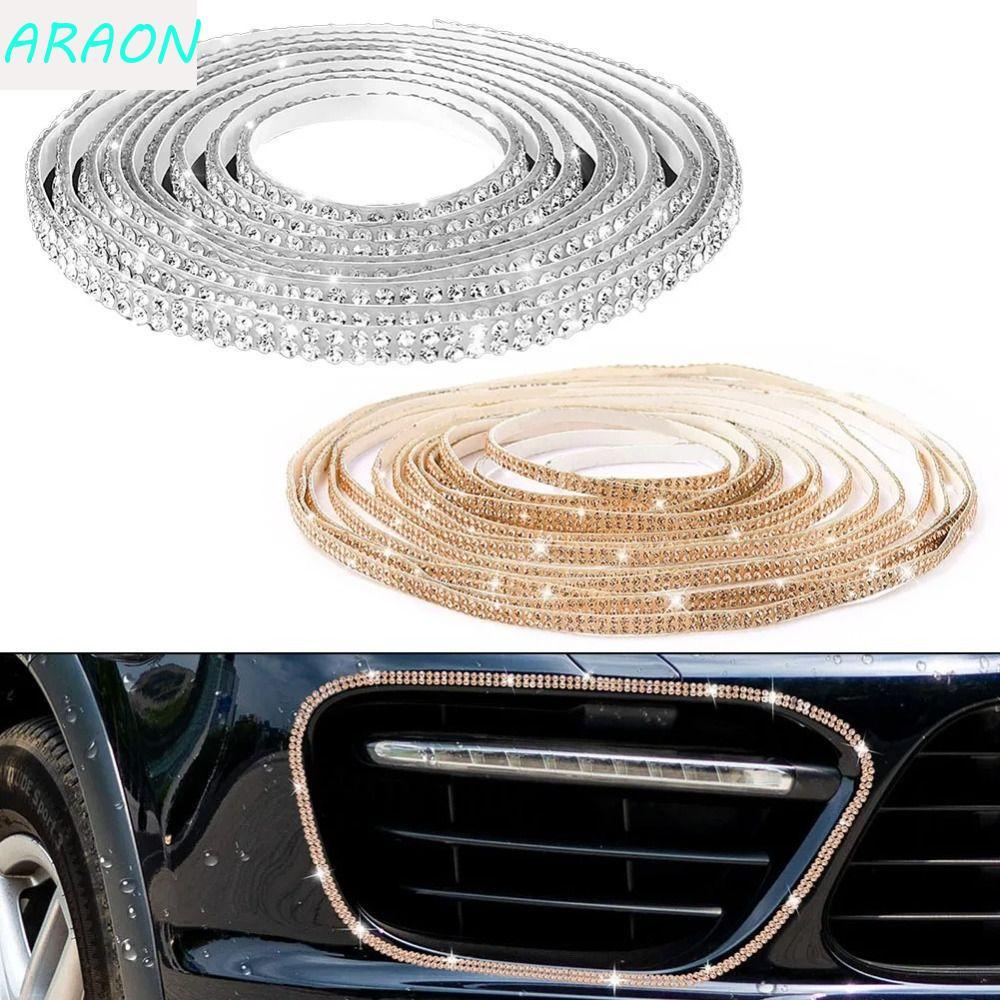 ARAON Bling Car Trim , Adesivos Autoadesivos De Porta De Cristal De Carro De 5 Mm , Molduras Automáticas De Fita Diamant