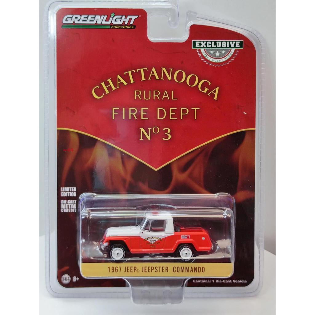 GreenLight GreenLight 1: 64 1967 Jeep Comando-Chattanula Brigada de Incêndio No. 3