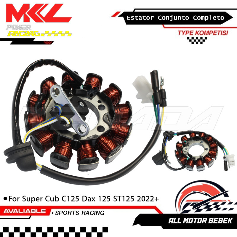 Código 31120-K1M-T01 Estator Magneto Com Bobina Pulso Compatível Honda C125 Dax 125 ST125 2022 a 2026 Encaixe Exato