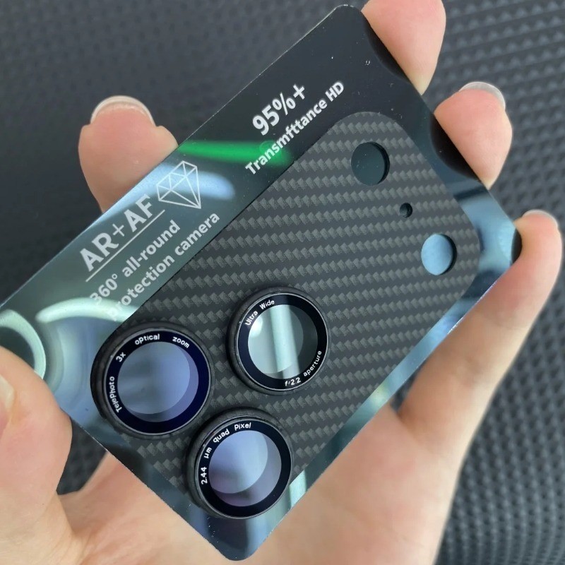Protetor De Lente De Textura De Fibra De Carbono Kevlar De Alta Qualidade Para iPhone 17 Pro Max 17Pro AR AF HD Vidro Da