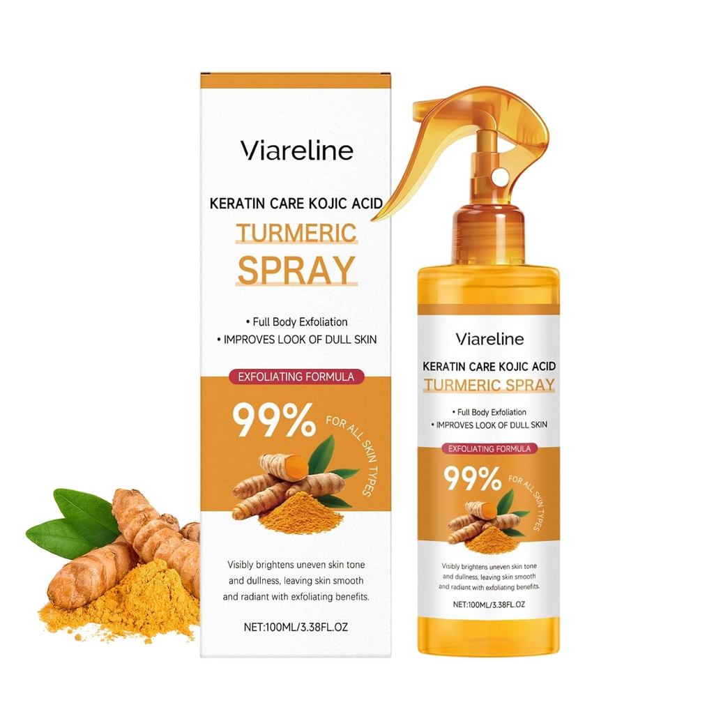 Peel Shot Keratin Care Spray de Ácido Kójico e Cúrcuma, Spray Esfoliante de Cúrcuma com Retinol, Glutationa, Niacinamida