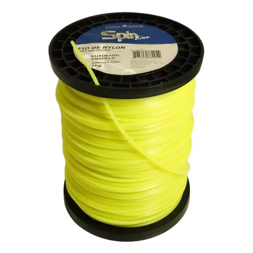 Fio De Nylon Roçadeira 3,00mm Quadrado Rolo De 2kg Com 226mt