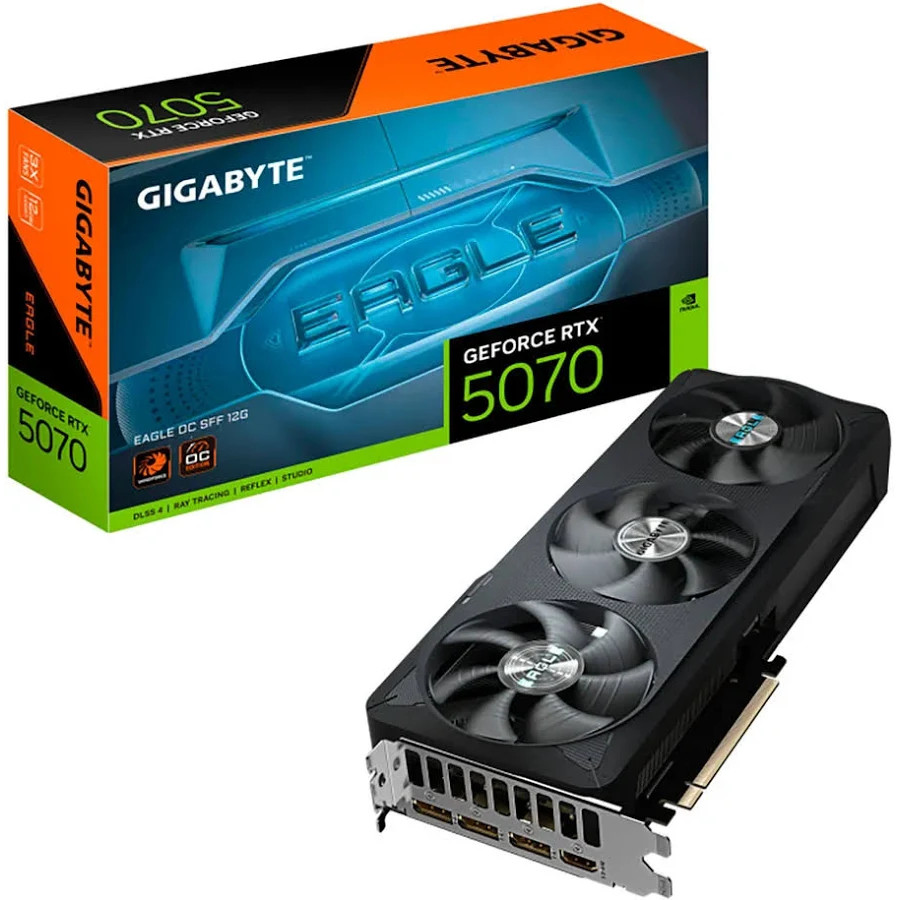 Placa de Video Gigabyte GeForce RTX 5070 Eagle OC SFF, 12GB, GDDR7, 192-bit, GV-N5070EAGLE-OC-12GD