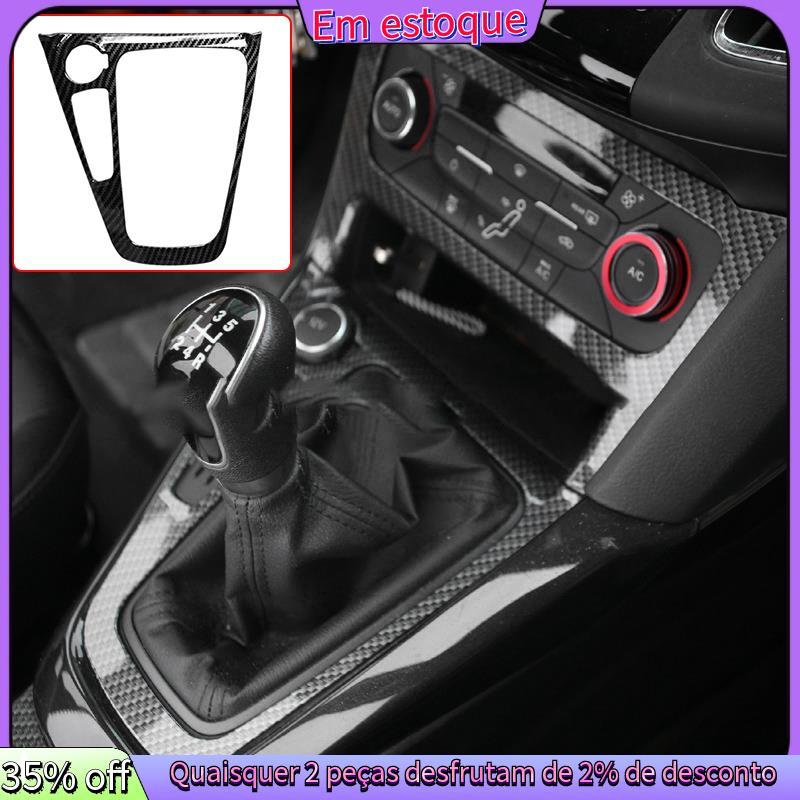 Para Foco 2015-2018 MK3 Fibra De Carbono ABS Console Central Interno Painel De Mudança De Engrenagem Suporte De Copo Cap