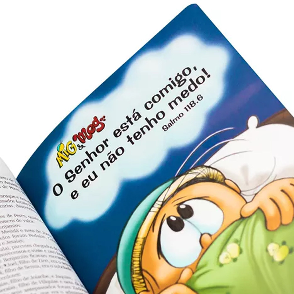 Detalhes do Bíblia Sagrada Mig & Meg | Ilustrada | Nova Tradução Na Linguagem De Hoje | Capa Dura Masculina Verde