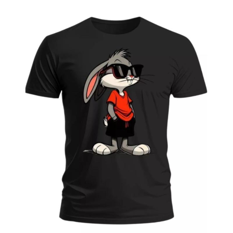 Camiseta masculina estilosa luxo coelho blusa masculina peruana camisa streetwear  algodão