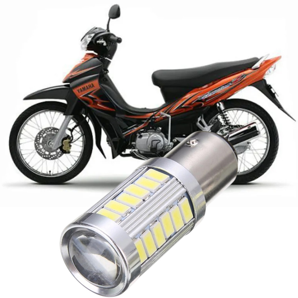 Lampada Ultra LED Luz de Freio e Lanterna Traseira P21/5W Moto Yamaha Crypton 100 1997 a 2005