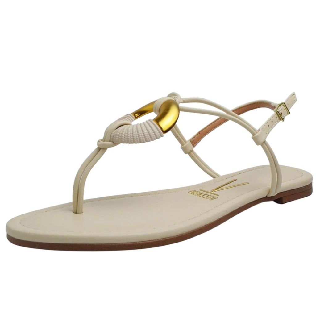 Sandalia Rasteira Feminina Delicada Flat Leve Macio Vizzano