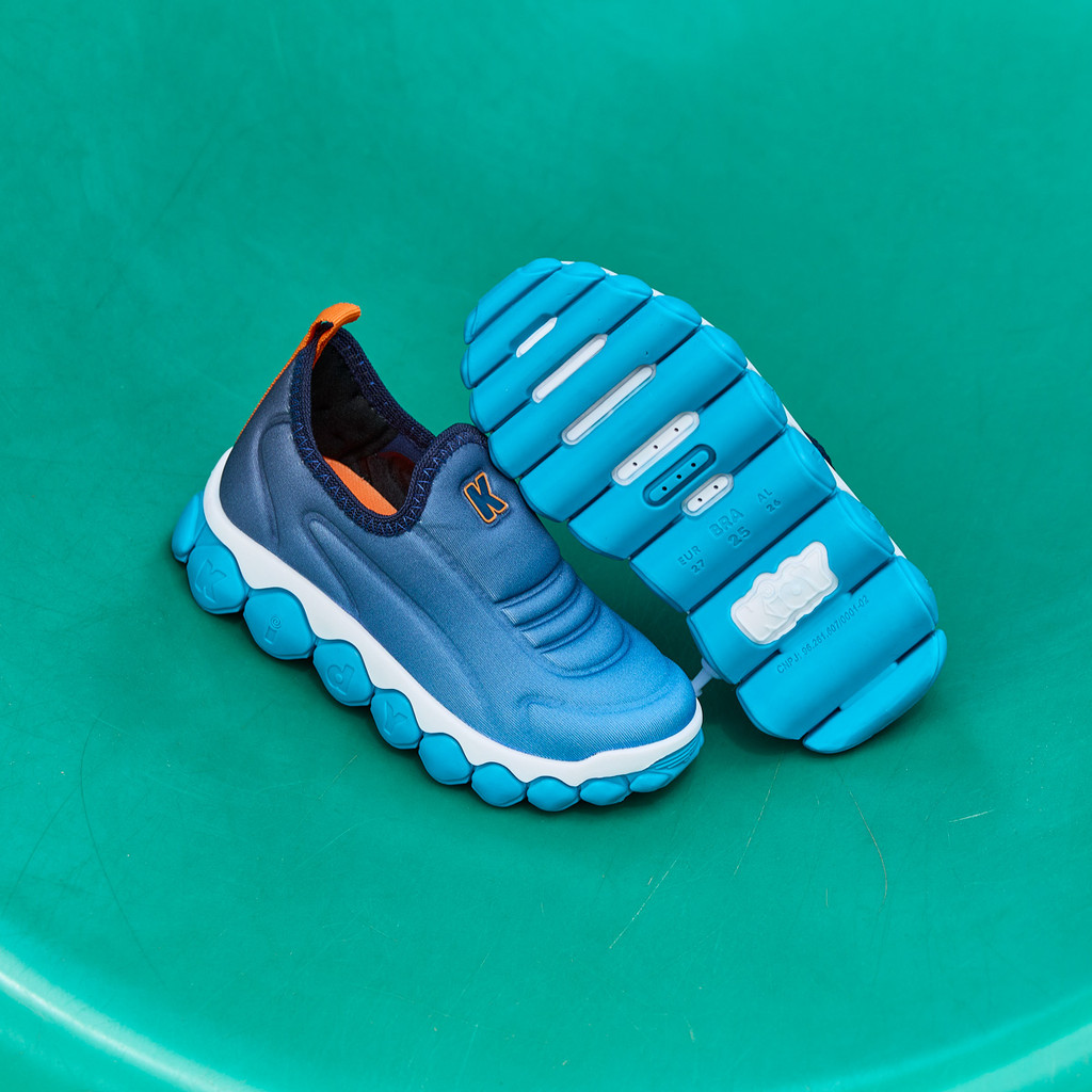 Tênis Infantil Menino Kidy Brinca Flex Marinho Azul Calce Fácil Confortável Anatômico