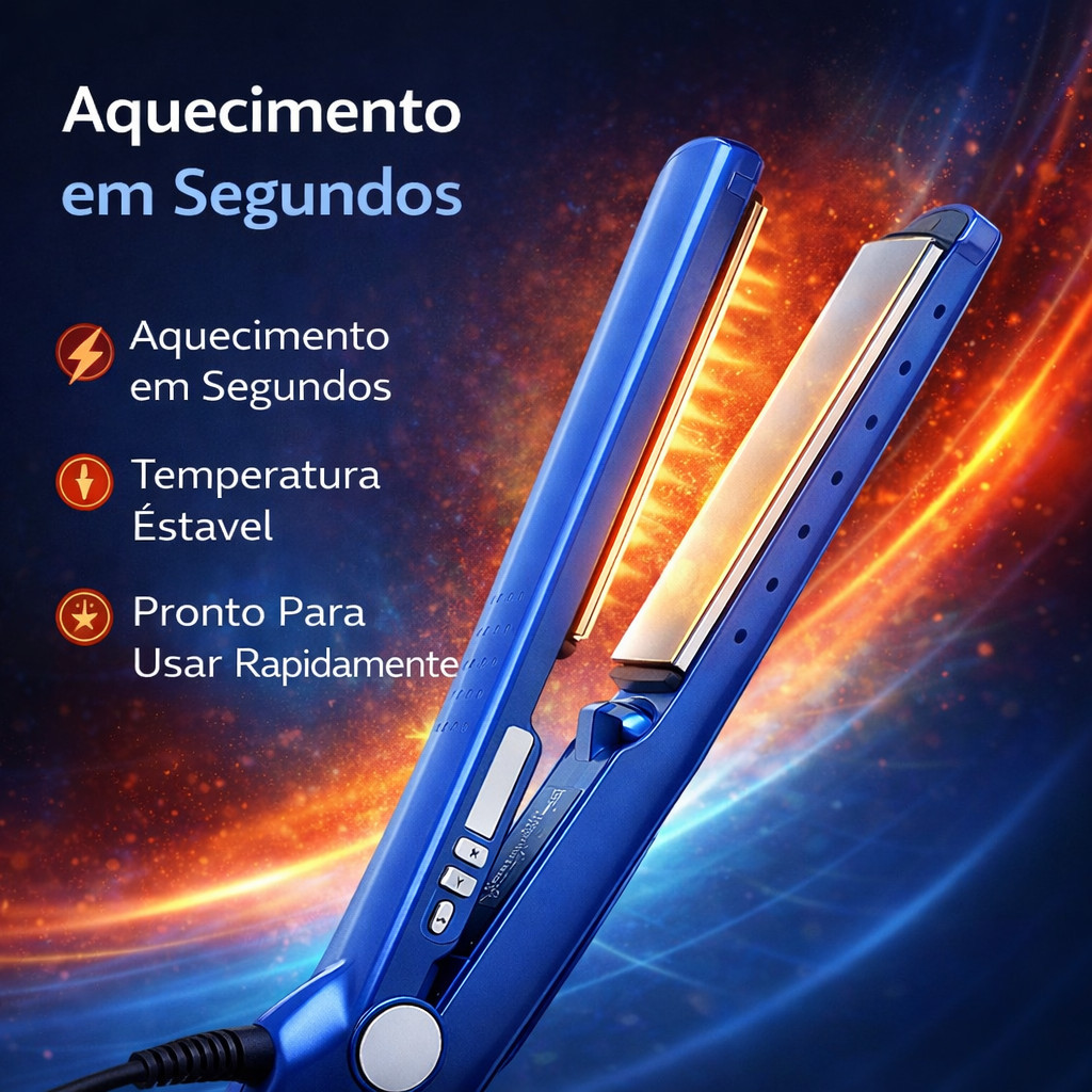 Chapinha Profissional Bivolt 450F Prancha Alisadora Nano Titanium para Alisar e Modelar ANJGG BRASIL