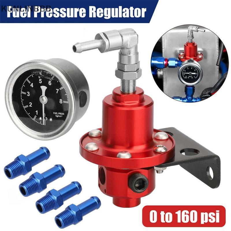 KUNLINBBB Kit regulador de pressão de combustível universal em alumínio com manômetro, 60-100 psi BR