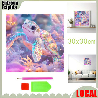  Kit de pintura diy (torta colorida fantasma entre corais) 30x30cm diamante quadrado adequado para criação diy artesanal