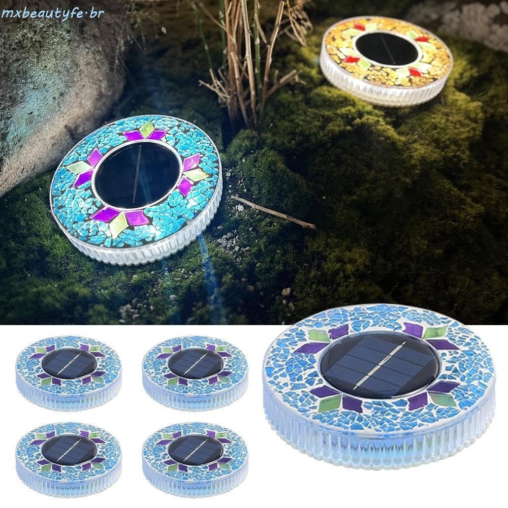 Luz De Disco Solar MXBEAUTYFE , Luzes LED De Estaca De Jardim De Formato Redondo À Prova D'água , Liga Automática/Para G
