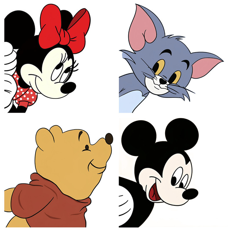 Novo produto gato e rato Disney mickey mouse bonito mickey dos desenhos animados casal padrão adesivo porta entrada auto