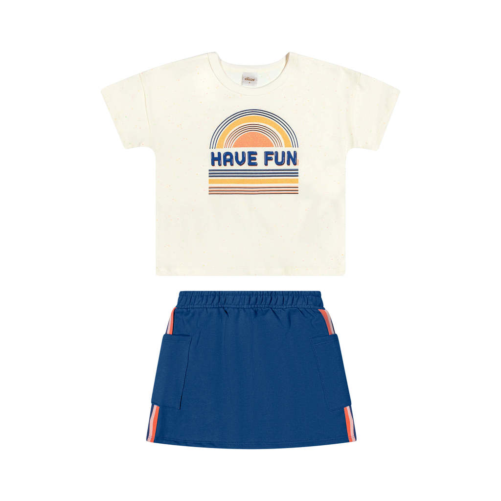 Conjunto Infantil Menina Botonê Elian Bege