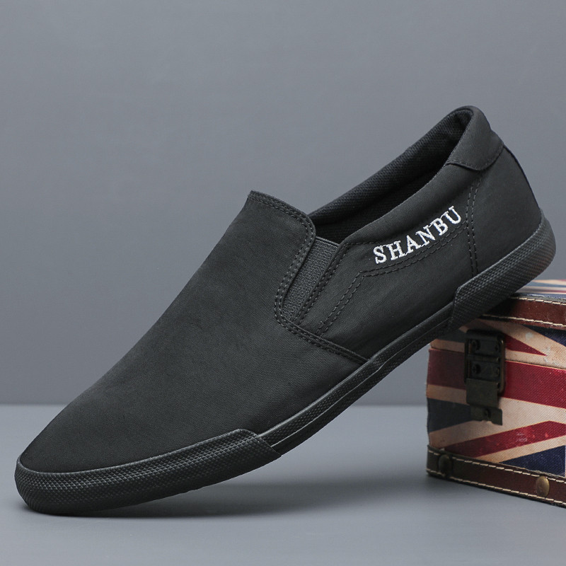 Sapatos masculinos primavera verão novo estilo respirável desodorante sapatos de lona masculino sapatos casuais de um Pe