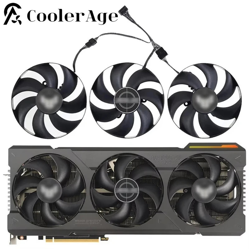 Para ASUS TUF Gaming RTX 4080 4090 OC Edition Ventilador De Placa De Vídeo 105MM T129215ventilador De Resfriamento Gráfi