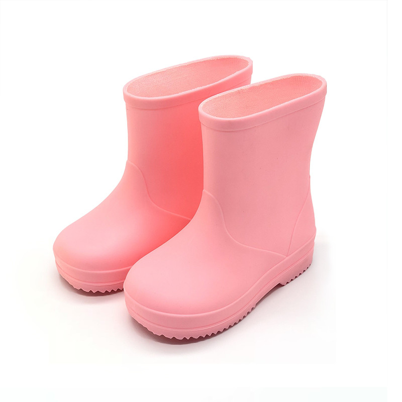 Sem logotipo Botas de chuva infantis de cor sólida Jardim de infância Meninas Sapatos de água para bebês Meninos Botas d