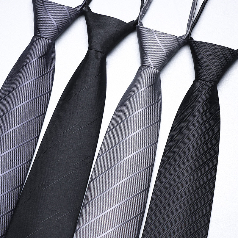 [Estoque pronto] Gravata grátis masculina preta terno Formal negócios estilo zíper cinza fácil de puxar noivo terno de u