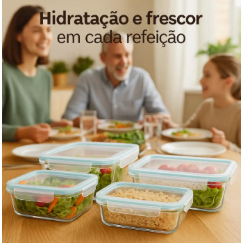 pote Hermético Marmita Vidro Tampa Trava 100ml