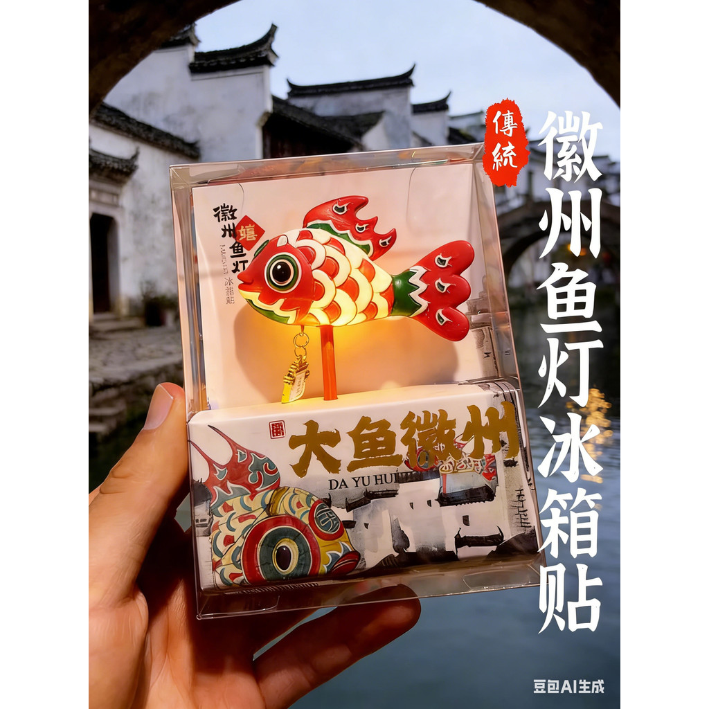 Huizhou lâmpada de peixe ímãs de geladeira grande peixe cultural criativo Huangshan ela condado mercadoria cultural lemb