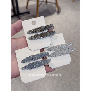 Luz de luxo gelo transparente brilhante cristal grampo de cabelo ~ alta qualidade franja lateral clipe estilo coreano te