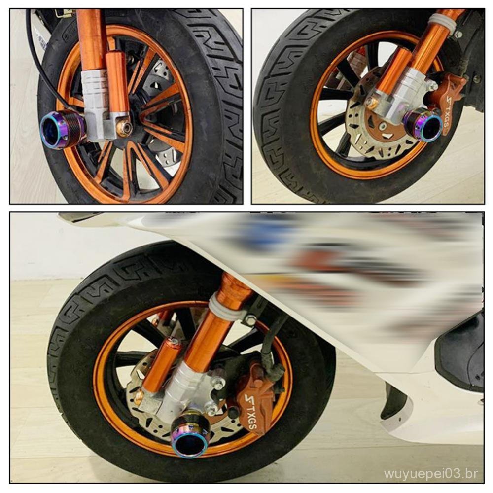 OKCATZONE 2 Pçs Motocicletas Liga De Alumínio Garfo Dianteiro Copo De Fibra De Carbono Anti-Queda Queima Titânio Scooter