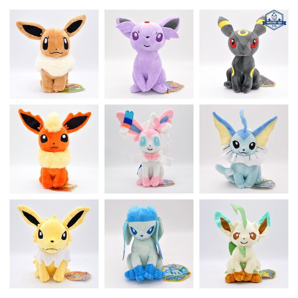 Coleção de Pokémon Eevee, Boneca de Pelúcia Flareon Vaporeon, Anime Espeon Umbreon Glaceon Leafeon Sylveon, Brinquedos,