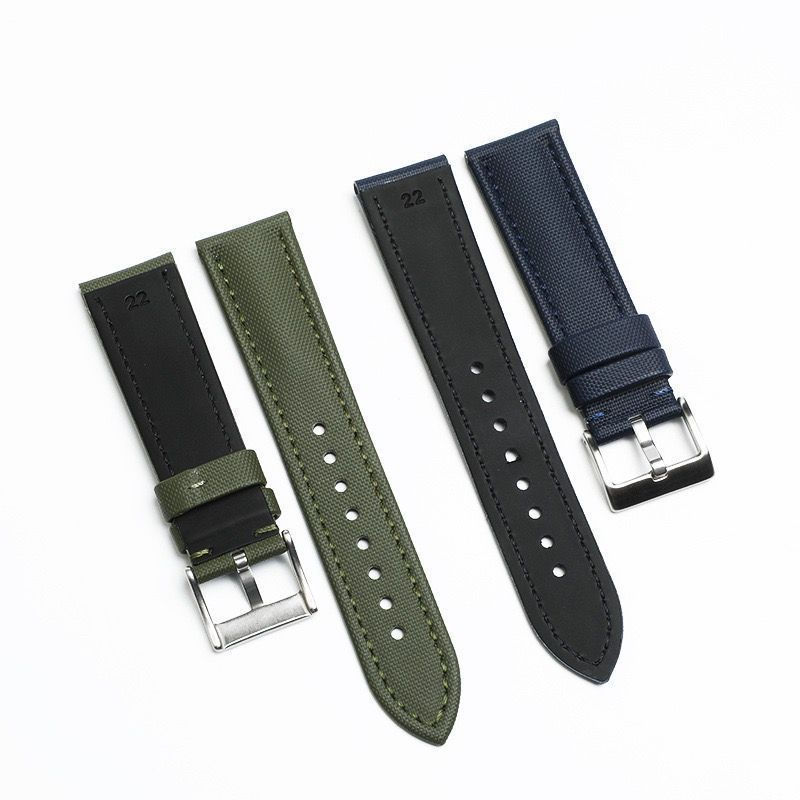 [Alça] Pulseira de relógio de couro genuíno da moda estilo lona adequada para pulseira de fivela de pino de tamanho 18/1