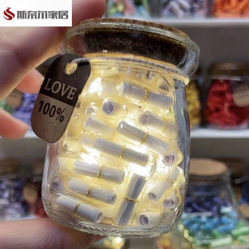 Cápsula de tempo pílula carta de amor influenciador desejo pacote de alto valor estrela da sorte garrafa de vidro presen