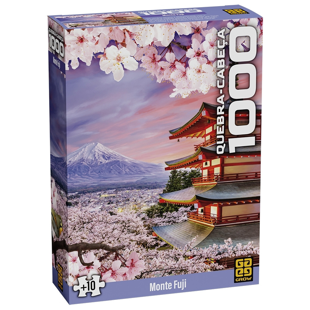 QUEBRA CABEÇA MONTE FUJI 1000 PEÇAS GROW PUZZLE PAISAGEM PONTO TURÍSTICO JAPÃO QUADRO ÁSIA FLORES