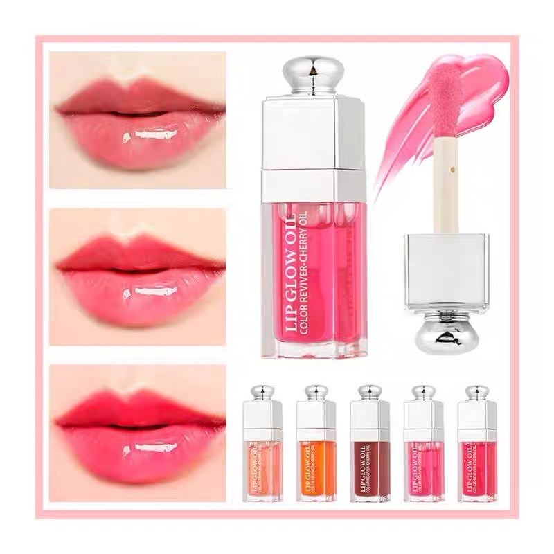6 cores de venda quente rejuvenescedor essência labial hidratante óleo labial que muda de cor brilho labial