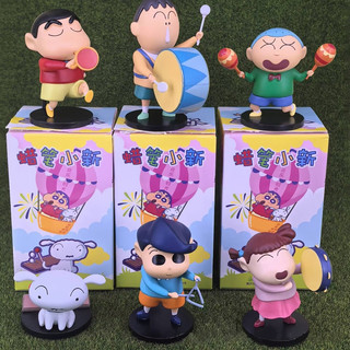 6 Pçs/Set Anime Crayon Shin-chan Band Perform Stage Q Versão Nohara Shinnosuke Kazama Toru Sakurada Nene Boochan Sato Ma