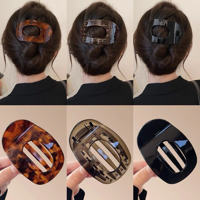 Garra De Cabelo Oval Fosca Com Estampa De Leopardo-Presilhas Coreanas-Acessórios Vintage-Clipe De Rabo De Cavalo Alto-Ch