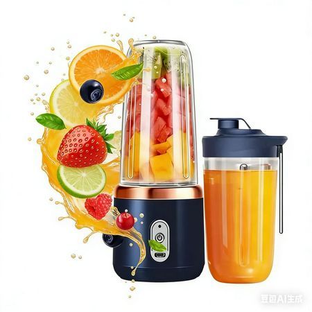 450ML 6 Lâminas Espremedor Elétrico Mini Liquidificador Portátil De Suco De Alimentos Misturador Leite