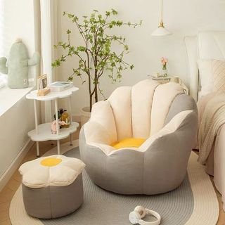 Sofá preguiçoso quarto sala de estar pequeno apartamento aluguel casa único pequeno sofá fezes reclinável Tatami influen