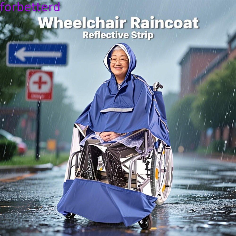 Poncho De Chuva Para Cadeira De Rodas FORBETTERD , Capa Scooter Elétrica À Prova D'água Com Faixa Reflexiva , Reutilizáv