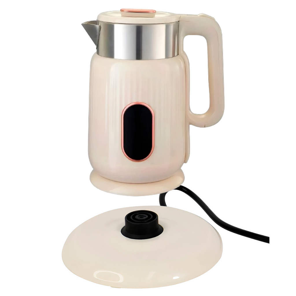 Chaleira Eletrica 2.5L Grande Potente 1800W 220v Jarra Inox Para Café Chá Desligamento Automatico PrimeTech Cozinha Bege