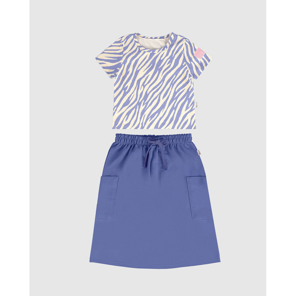 Conjunto Infantil Menina Blusa Animal Print + Saia Midi Cargo Malwee Kids
