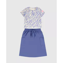 Conjunto Infantil Menina Blusa Animal Print + Saia Midi Cargo Malwee Kids