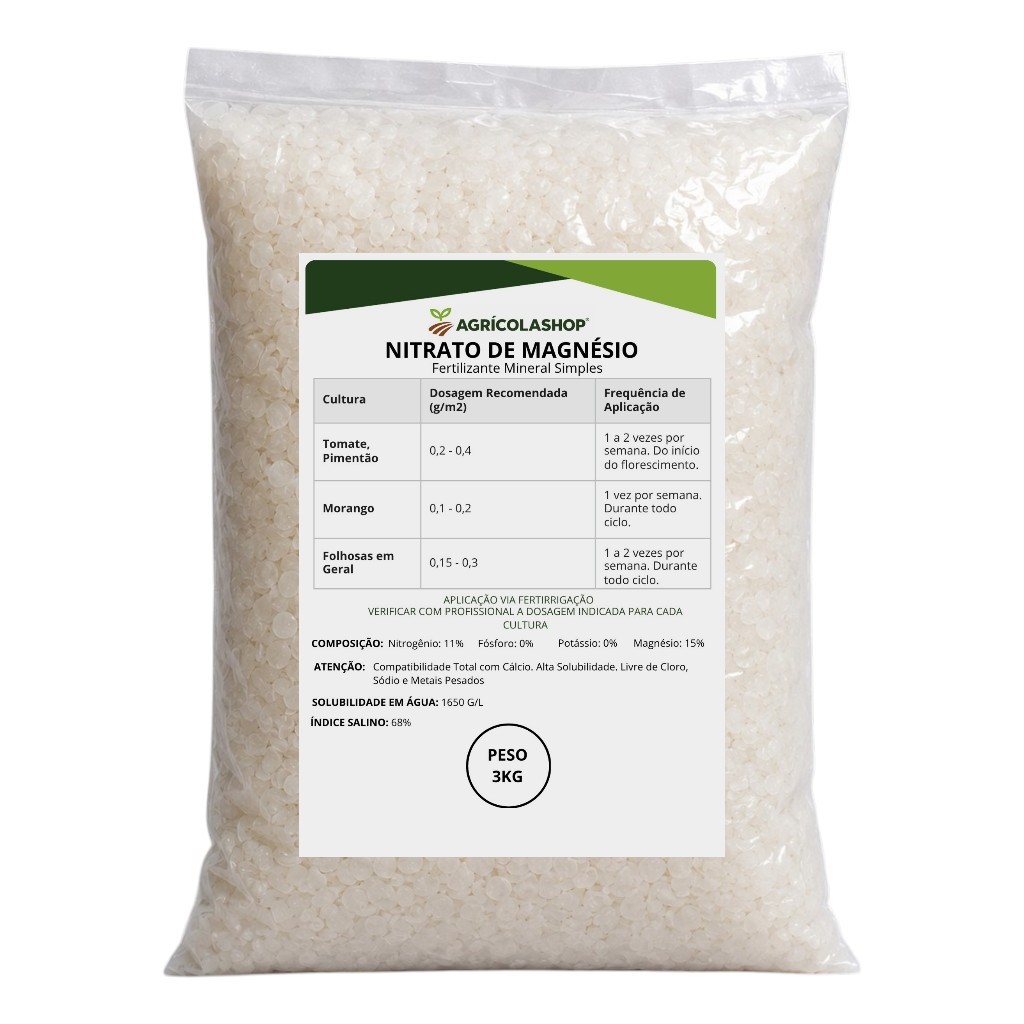 Fertilizante Dripsol Nitrato de Magnésio 3kg – Essencial no Crescimento com Plantas Mais Saudáveis