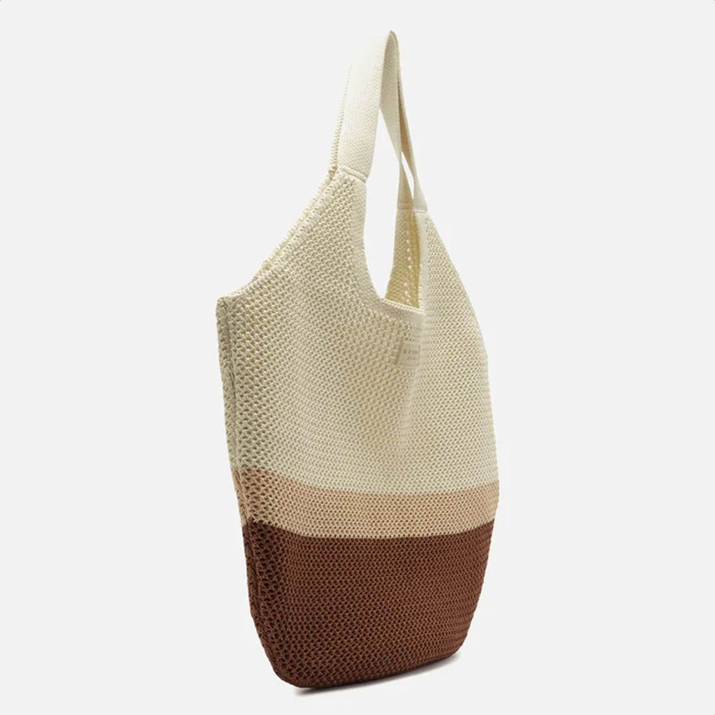 Bolsa Grande Brizza Arezzo Crochê Off White - Feminino