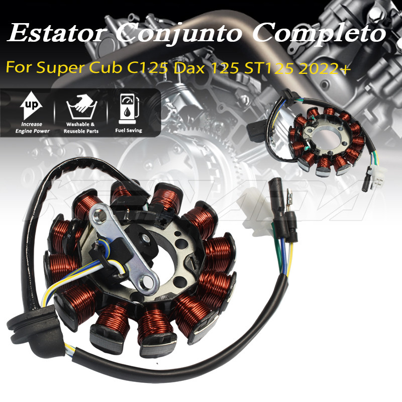 Estator Magneto e Bobina Pulso Para Honda Super Cub C125 Dax 125 ST125 2022+ Código 31120-K1M-T01 Durável