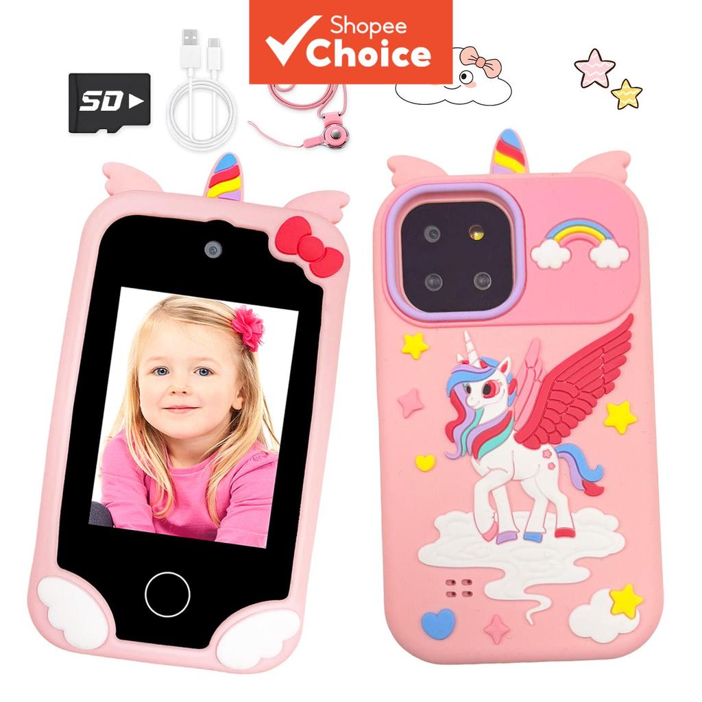 Smartphone infantil, ótimo presente festivo para bebês, brinquedo de brincadeira com tela sensível ao toque, câmeras,
