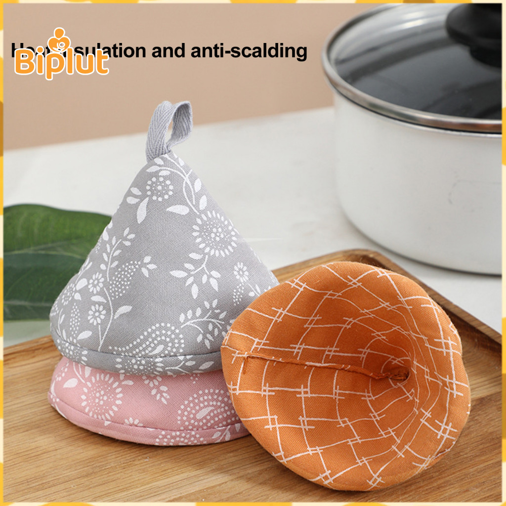 Insulated Pot Handle Covers Thick Glass Cover Stabilizers 1pc Non-slip Triangle Mitt for Cast Iron Skillet Casserole –