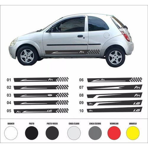 Acessorios Faixa Lateral Ford Ka G1 Adesivo Kit