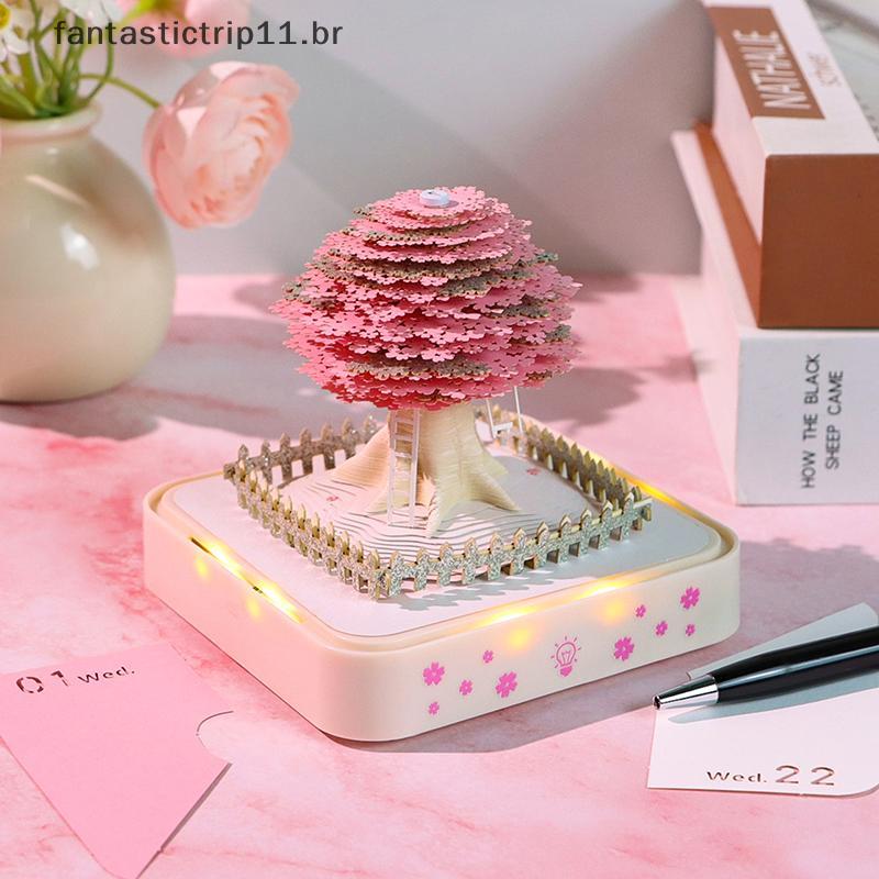 Calendário FANTA Time Piece 2026 De Mesa Com Luz LED Destacável 3D Escultura Em Papel Arte Bloco De Notas Presente Para
