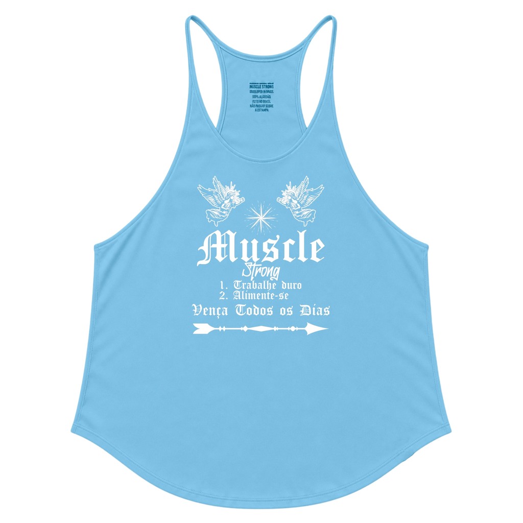 Regata Cavada Muscle Strong Azul Claro Anjo